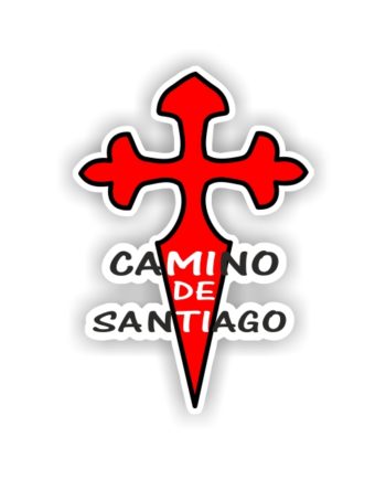 PEGATINA CRUZ DE SANTIAGOTEXTO 8X7 CM CAMINO DE SANTIAGO 800 08