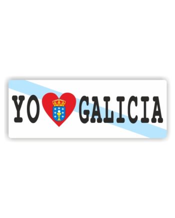 PEGATINA I LOVE GALICIA ESCUDO 12X4 CM 800 1013