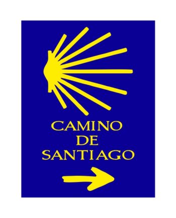 PEGATINA RECTANGULAR 8X6 CM CAMINO DE SANTIAGO CONCHA 800 1032