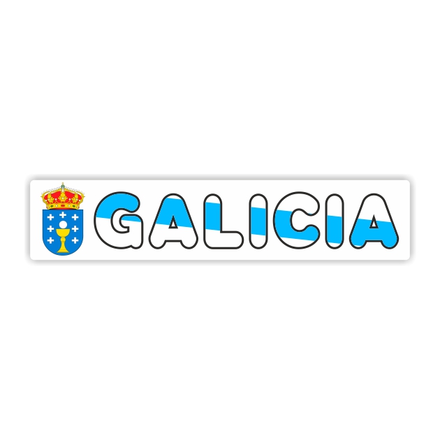 PEGATINA RECTANGULAR LARGA GALICIA 19X4 CM 800 1014